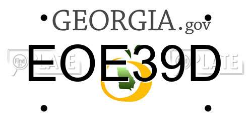 EOE39D Georgia License Plate