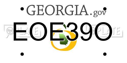 EOE39O Georgia License Plate