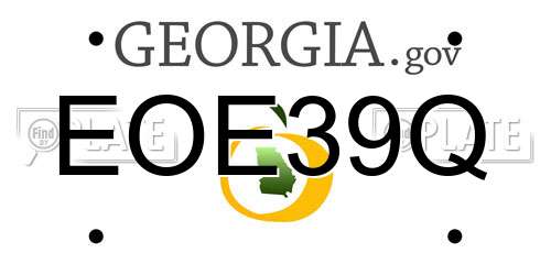 EOE39Q Georgia License Plate