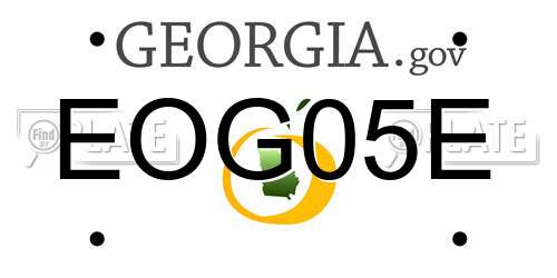 EOG05E Georgia License Plate