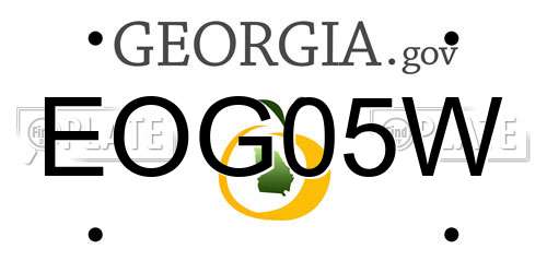EOG05W Georgia License Plate