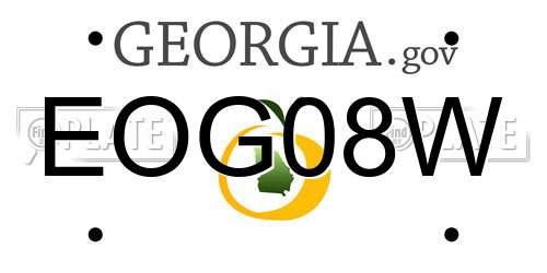 EOG08W Georgia License Plate