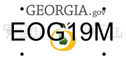 EOG19M Georgia License Plate