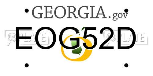 EOG52D Georgia License Plate