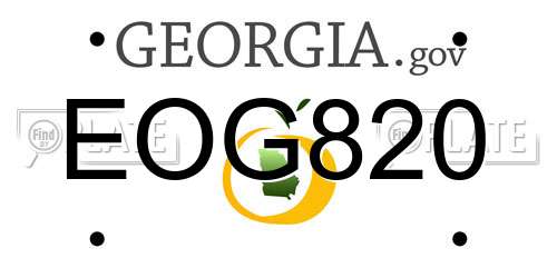 EOG820 Georgia License Plate