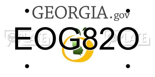 EOG82O Georgia License Plate