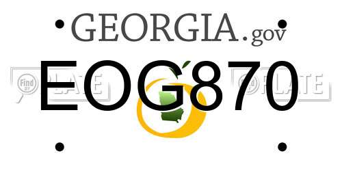 EOG870 Georgia License Plate
