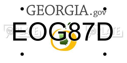 EOG87D Georgia License Plate