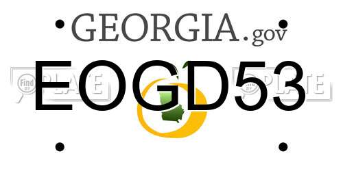 EOGD53 Georgia License Plate