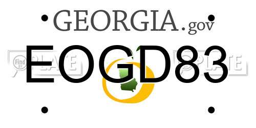 EOGD83 Georgia License Plate