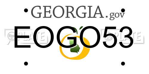 EOGO53 Georgia License Plate