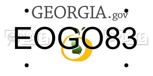 EOGO83 Georgia License Plate