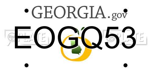 EOGQ53 Georgia License Plate