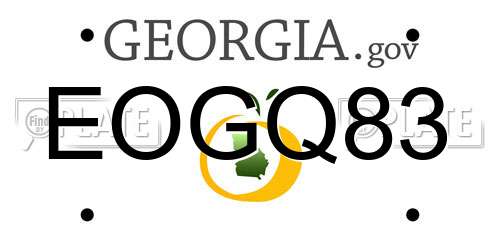 EOGQ83 Georgia License Plate