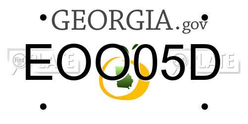 EOO05D Georgia License Plate