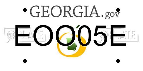 EOO05E Georgia License Plate