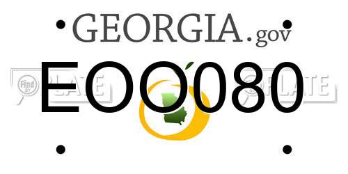 EOO080 Georgia License Plate