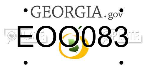 EOO083 Georgia License Plate