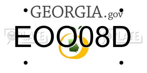 EOO08D Georgia License Plate