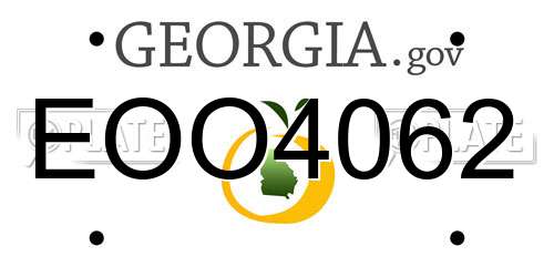 EOO4062 Georgia License Plate