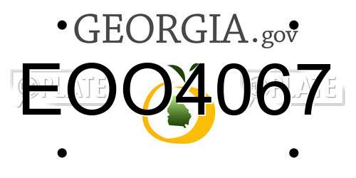 EOO4067 Georgia License Plate