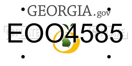 EOO4585 Georgia License Plate