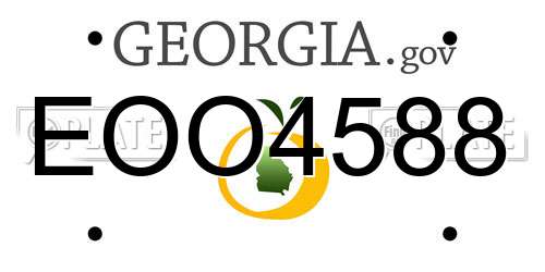 EOO4588 Georgia License Plate