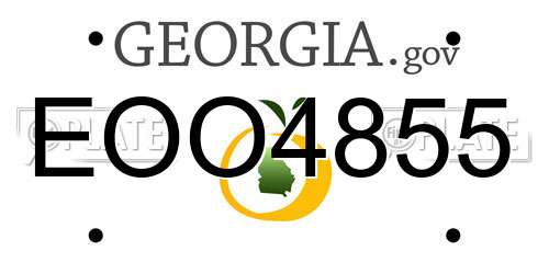 EOO4855 Georgia License Plate