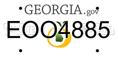 EOO4885 Georgia License Plate