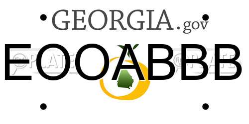 EOOABBB Georgia License Plate