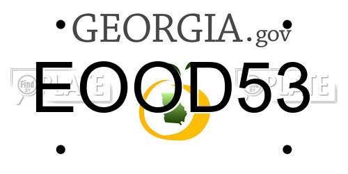EOOD53 Georgia License Plate