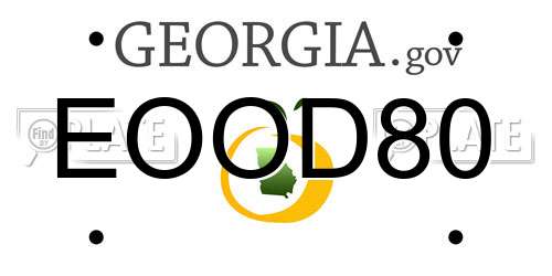 EOOD80 Georgia License Plate