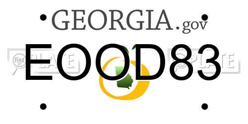 EOOD83 Georgia License Plate