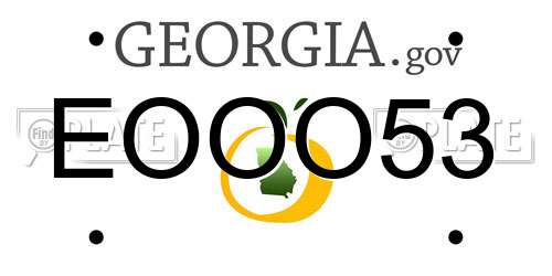 EOOO53 Georgia License Plate