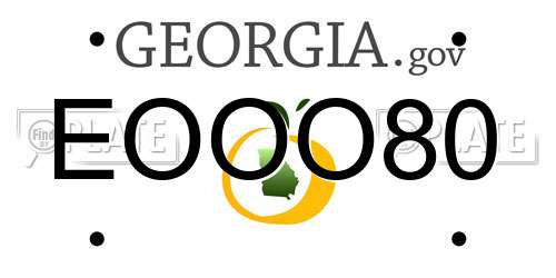 EOOO80 Georgia License Plate