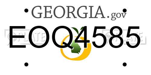 EOQ4585 Georgia License Plate
