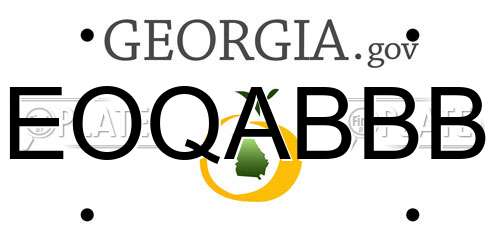 EOQABBB Georgia License Plate
