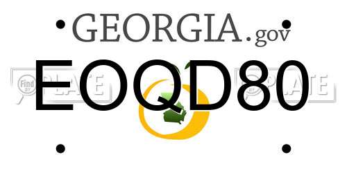 EOQD80 Georgia License Plate