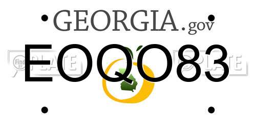 EOQO83 Georgia License Plate