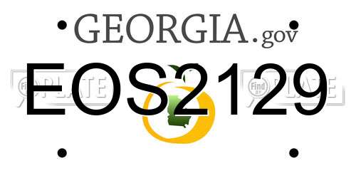EOS2129 Georgia License Plate