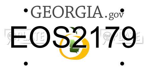 EOS2179 Georgia License Plate