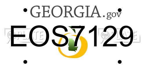 EOS7129 Georgia License Plate