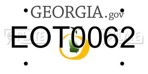 EOT0062 Georgia License Plate