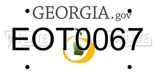 EOT0067 Georgia License Plate