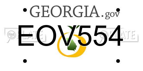 EOV554 Georgia License Plate