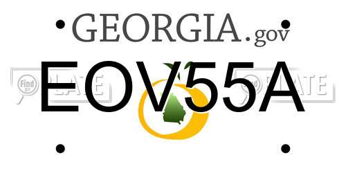 EOV55A Georgia License Plate