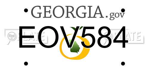 EOV584 Georgia License Plate
