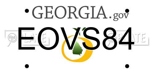 EOVS84 Georgia License Plate