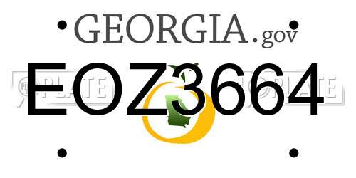 EOZ3664 Georgia License Plate