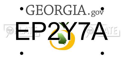 EP2Y7A Georgia License Plate